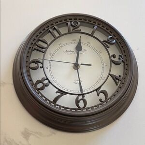 Brown Wall Clock - Elegant Open-Face Design